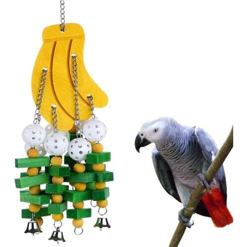 Bird Chewing Toy Large Medium Parrot Cage Bite Toys African Grey Macaws Cockatoos Eclectus Banana