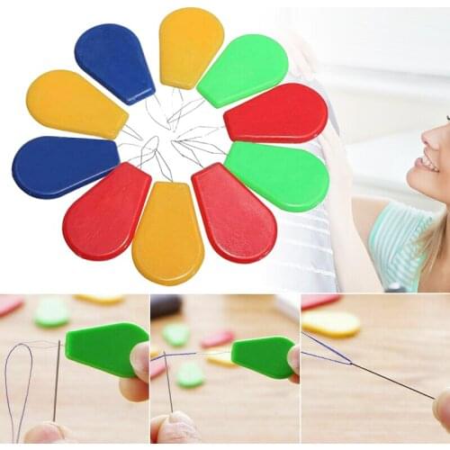 10Pcs/Set Needle Threader Bow Wire Stitch Insert Sewing Machines Tool AUG889