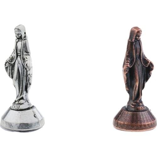 2x Bronze 2 Color Mary Madonna Figurine Statue Sculpture Vintage Model Decor