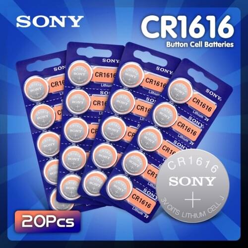 20PCS Sony Original CR1616 Button Cell Battery For Watch Car Remote Key cr 1616 ECR1616 CR1616-1W 3v Lithium Batteries