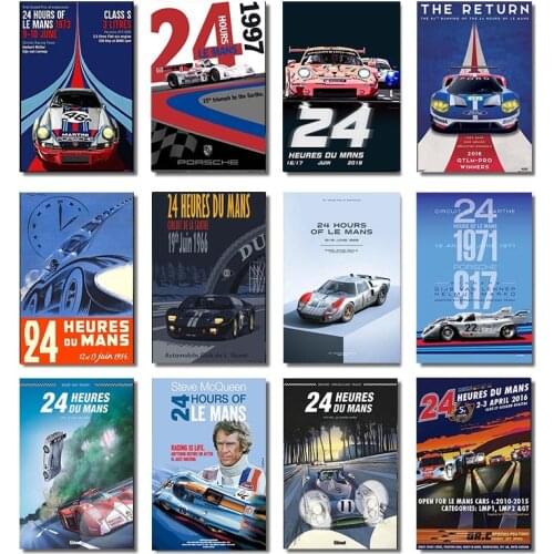 24 Hours Of Le Mans 1973 On Canvas Print Nordic Poster Wall Art Picture For Living Noom Home Decoration Frameless