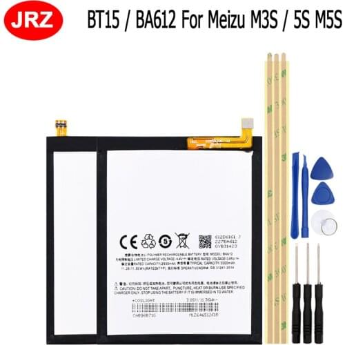 3000mAh For Meizu M3S 5S M5S M612Q M612M Battery BT15 BA612 Mobile Phone Replacement Backup Batteria with Free Tools