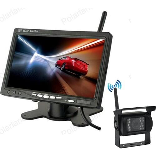 7 inch Wireless Car Monitor TFT LCD display screen with 18 LED Night Vision Rear View reverse Parking Camera for Truck 24V