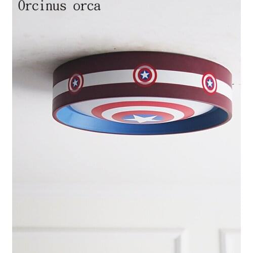 American cartoon creative shield ceiling lamp boy bedroom childrens room lamp modern personality LED color ceiling lamp