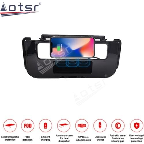 Car Charger QI Fast Charging Smartphone Wireless For Mitsubishi Outlander 2015-2018 For iPhone Samsung Huawei