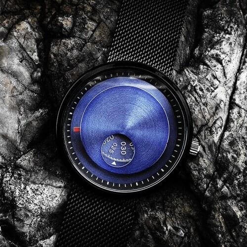 Mens gift Enmex creative wristwatch 5ATM waterproof stainless steel special forces blue color young peoples quartz watches