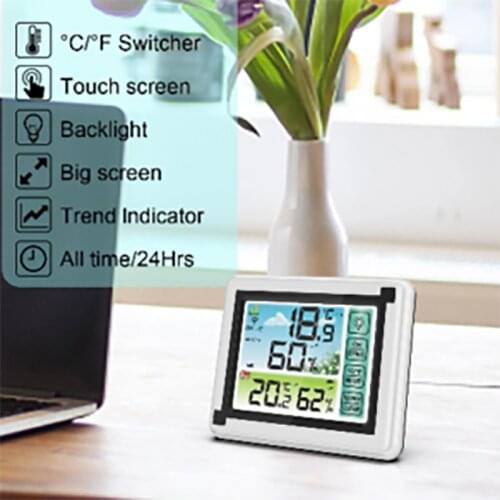 Digital Backlight Thermometer Hygrometer Weather Station Indoor Outdoor Smart Temperature Monitor Celsius Fahrenheit Conversion