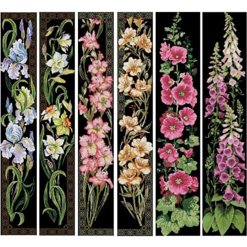 Flower patterns counted 11CT 14CT DIY Cross Stitch Sets Cross-stitch Kits Embroidery Needlework