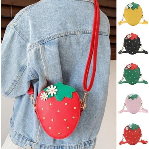 Kids Children Girls Cute Cartoon Strawberry Messenger Crossbody Shoulder Bags Bags For Children 2020 Designer Crossbody#p30