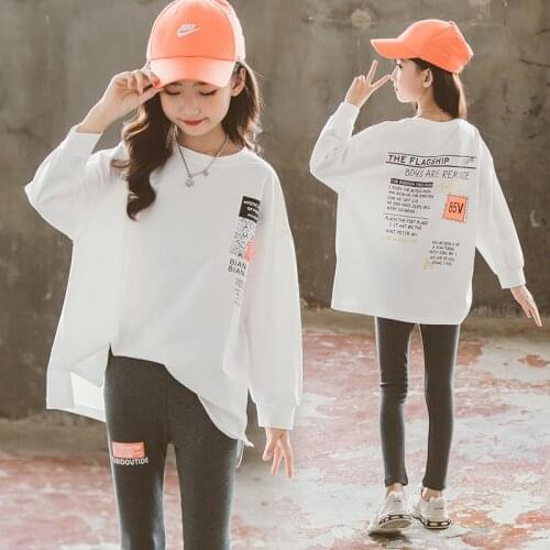 8 10 years Kids Girls Long Sleeve Tee Shirt Spring Autumn Cotton Tops Teenage Girls Clothes