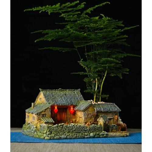 Chinese Ancient Architecture Decoration Ancient Style Small House Living Room Home Decoration Zen Space Tea Table Decoration