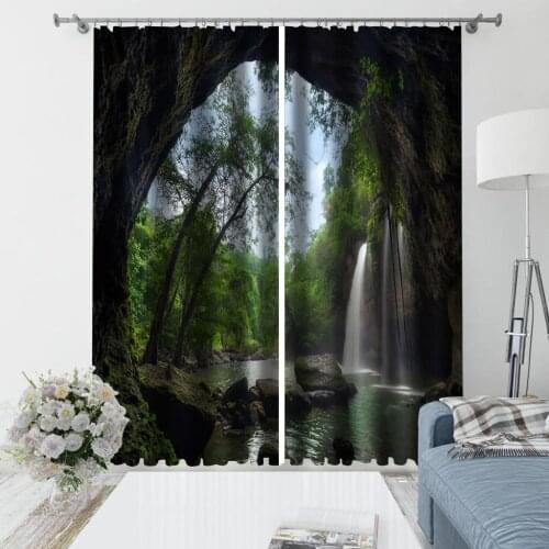 Beautiful Photo Fashion Customized 3D Curtains nature scenery curtains 3D Window Curtains For Living Room Bedroom