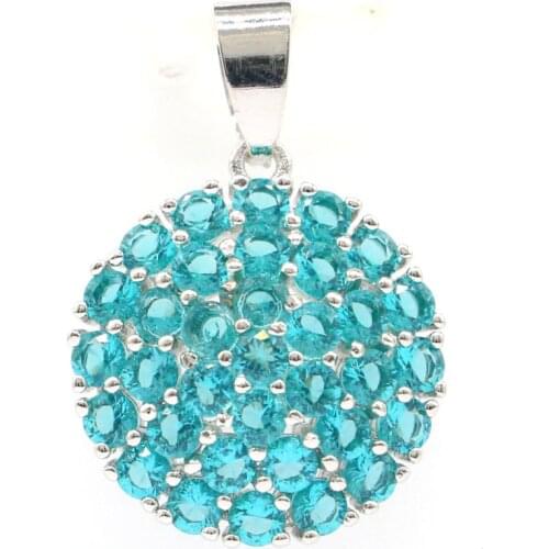 38x24mm Dazzling Flowers Shape Created Golden Citrine White CZ Gift For Womans Silver Pendant