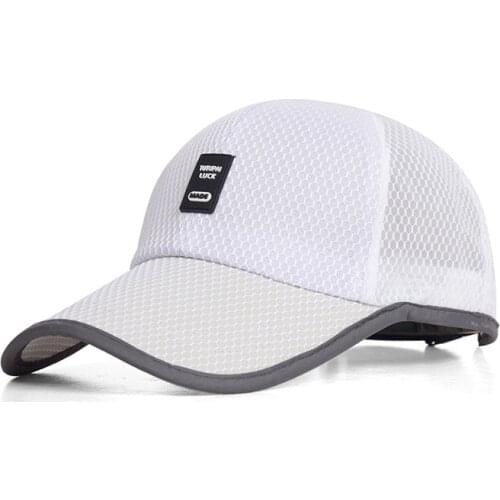 Summer Mesh Cap Mens Simple Punched Sheet Cap Womens Korean-style Fashion Sun Hat Outdoor Baseball Cap Quick-Dry Duckbill Hat