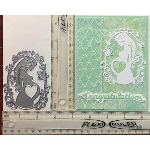 Metal Cutting Dies Stencil Hemere Pregnant Woman Etched Dies For DIY Scrapbooking Paper Album Card Craft Embossing Cut 2021 New