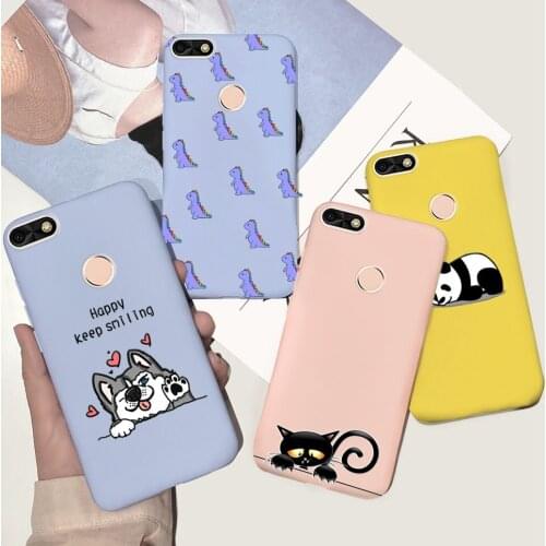 Soft Case For Huawei Y6 Pro 2017 Case Huawei P9 lite mini Phone Case Cover 5.0" Cute Dog Cat Back Shell For Huawei SLA-L22 5.0"