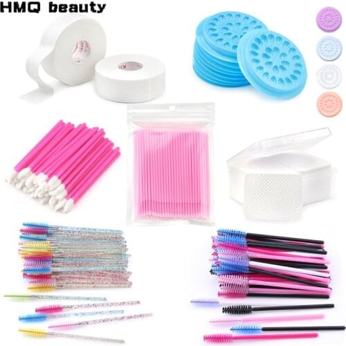 100Pcs Eyalsh Brush Set Crystal Makeup Brush Lint-free Paper Eye patch Eyebrow Lip Brush Mascara Wands Eyelash Extension Tool