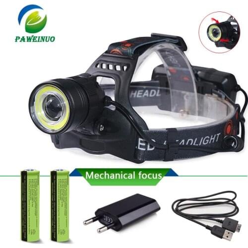 USB Charging flashlight headlamp Mechanical focus led zoom headlight waterproof head torch lamp fishing light 18650 rechargeable