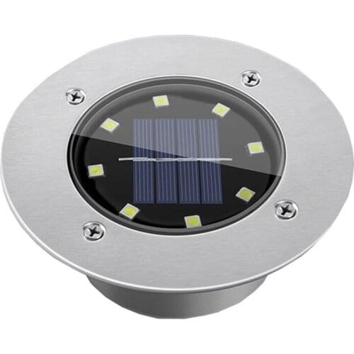 Thrisdar 8LEDS Solar Powered Ground Light Waterproof Garden Pathway Deck Light Driveway Lawn Road Solar In-Ground Buried Light
