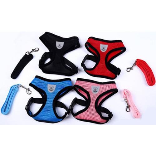 Breathable Mesh Small Dog Pets Harness and Leash Set Puppy Cat Vest Harness Collar For Chihuahua Pug Bulldog Cat arnes perro