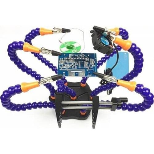 Soldering Holder Flexible Arm 6 Helping Hand Magnifier Soldering alumin Station Holder for Repair Tools PCB Board Fixed Clip