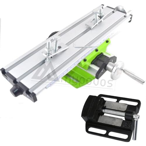 Precision multifunction Milling Machine Bench drill Vise worktable X Y-axis adjustment Coordinate table+2.5" Parallel-jaw vice