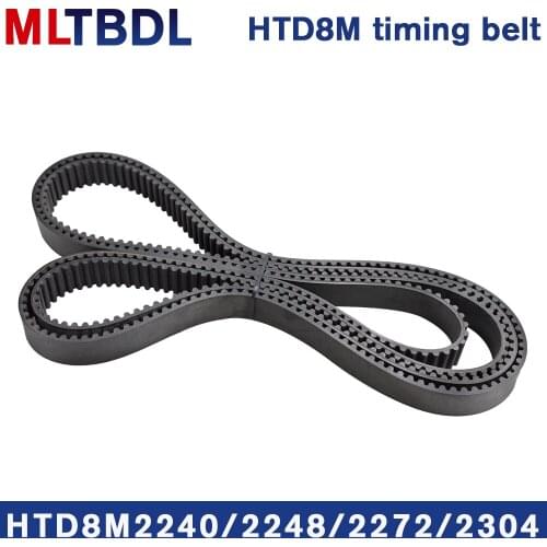 Rubber synchronous belt HTD8M 2240 2248 2272 2304 pitch=8mm arc tooth industrial transmission toothed belt width15/20/30/40