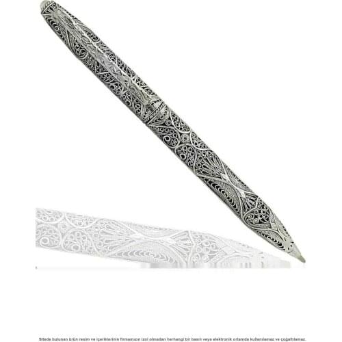 925 sterling Silver Filigree Pen Gift Handmade Authority Items Turkish Made