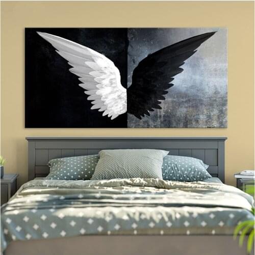 Modern Black White Feather Angel Wings Diamond Embroidery Cross Stitch Full Square Round Diamond Painting Home DecorationZP-3437