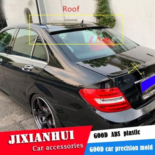 For W204 Roof Spoiler 2008-2014 Mercedes W204 C-class C180 C200 Spoiler ABS plastic Material Car Rear Wing Color Rear Spoiler