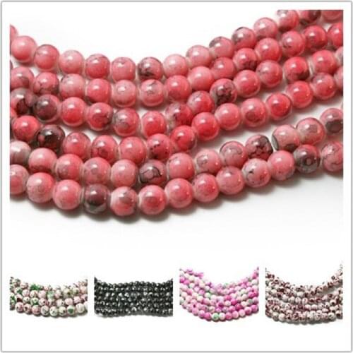 Wholesale 6/8MM Assorted Colorful Round Shape Glass Loose Spacer Beads For Jewelry Making DIY Bracelet&Necklace