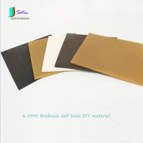 Super Thick Doll Sole Material Gum-rubber Plate,Thicker 6.5MM White,Black,Yellow,Brown Shoe bottom DIY Accessory Rubber S0730H