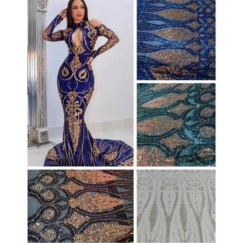 Top quality french lace fabric african lace fabric with sequins 4JRB-61519 embroidery mesh tulle fabric