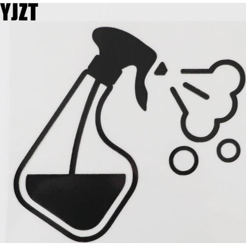 YJZT 14CM×12.8CM Spray Bottle Car Sticker Superior Quality Vinyl Decal Black/Silver 13E-0089