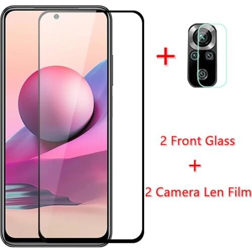 2Pcs For Xiaomi Redmi Note 10S Glass for Xiaomi Redmi Note 10S Tempered Glass 10 5G Pro 4G Film Screen Protector Camera Len Film