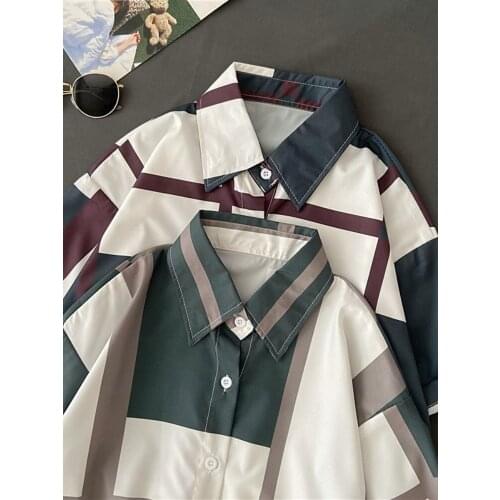 Women Shirts 2021 Chic Ladies Streetwear Loose Shirt Female Outfit Girls Tops Long Plaid Oversize for Lover