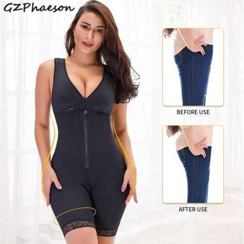 Plus Size Slimming Underwear Women Waist Thigh Slimmer Seamless Shapewear Clip and Zip Waist Trainer Full Body Shaper Bodysuit