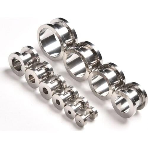1 Pcs Ear Expander Stainless Steel Screw Ear Plug Tunnel Stretcher Flesh Gauge