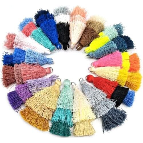 2pcs About 60mm Chinese Knot Tassels Handmade Long Silk Tassels Pendants for Tassel Jewelry Supplies Making Earring Pendant