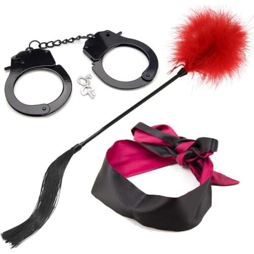 3pcs/set Plush Adult Erotic Bed Game Suit BDSM Bondage Sexx Toy Kit for Couples