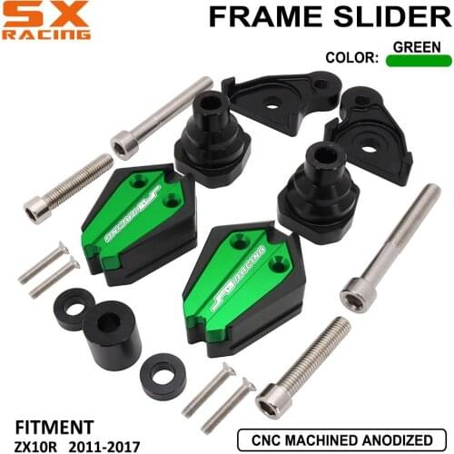 Motorcycle Aluminum Frame Crash Pad Slider Falling Cover Protector Guard For KAWASAKI Ninja ZX10R ZX-10R 2011-2017 Street Bike