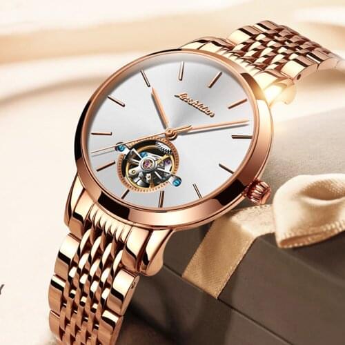 JSDUN Women Watch Luxury Ladies Mechanical Stainless Steel Strap Waterproof Watch Relogio Feminino For Gift Clock часы женские