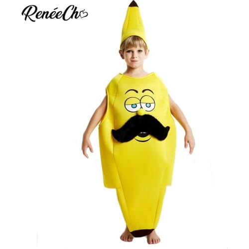 Reneecho Halloween Costume For Kids Child Banana Costume Yellow Fruit Cosplay Boys Role Play For Party