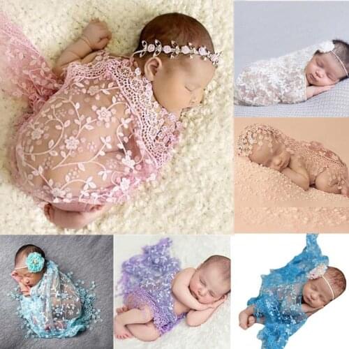 Baby Carpet Blanket Creative Lace Floral Embroidery Stretchy Polyester Fiber Photography Prop Blanket Fotografie Prop Outfits