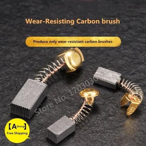 Wear Resistant Hard Carbon Spring Carbon Brush Electric Drill Cutting Machine Hammer Polisher Electric Tool Carbon Brush 6pcs