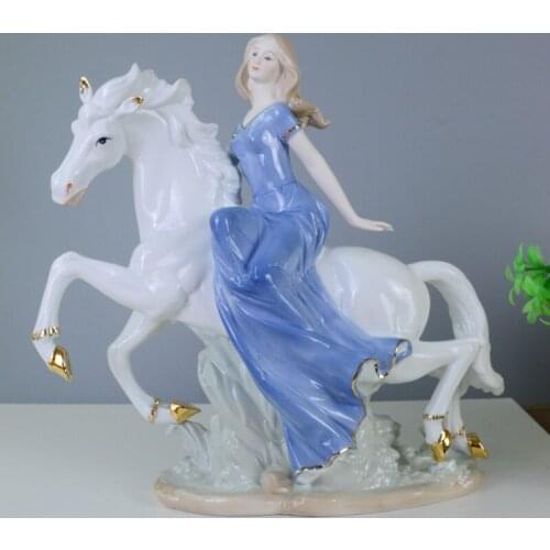 European Creative Ceramic Body Art Ornaments Decorat Living Room Wedding Gifts Female Knight Home Decoration Accessories