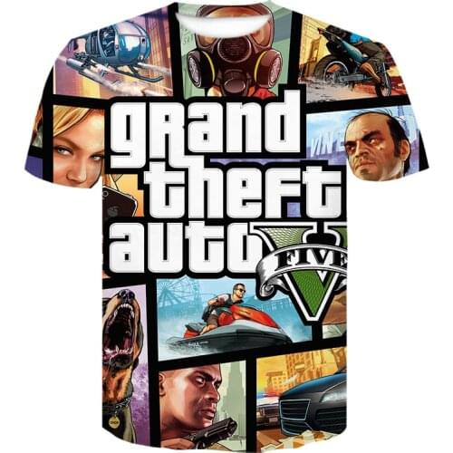 Newest 3D Print Grand Theft Auto Game Gta 5 T Shirt Men Women Children Short Sleeve T-Shirt Boy Girl Kids Tops Tees Men clothing