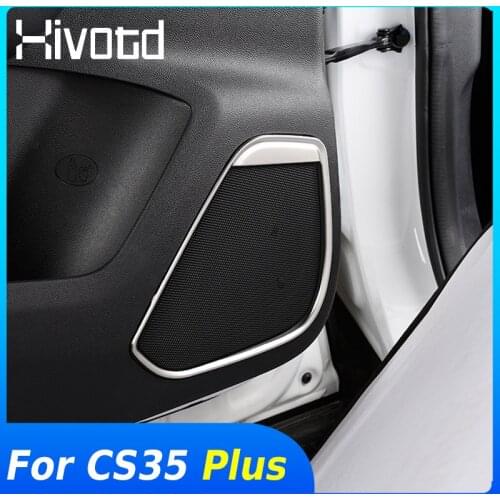 Hivotd Door Speaker Cover Trim Interior Car Audio Shelf Decoration Stainless Steel Accessories For Changan CS35 Plus 2019 2020