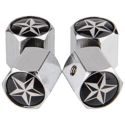 Universal Star Car Wheel Tire Valve Stems Caps Anti-Theft Cover For Audi A4 B8 Renault Megane 2 Opel Astra G Vw Golf 7 Bmw E30