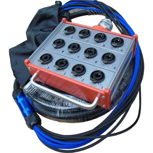 KUILONG Pro Audio 12 channel Stage Snake Cable with XLR COMBO JACK BOX 15FT-A
